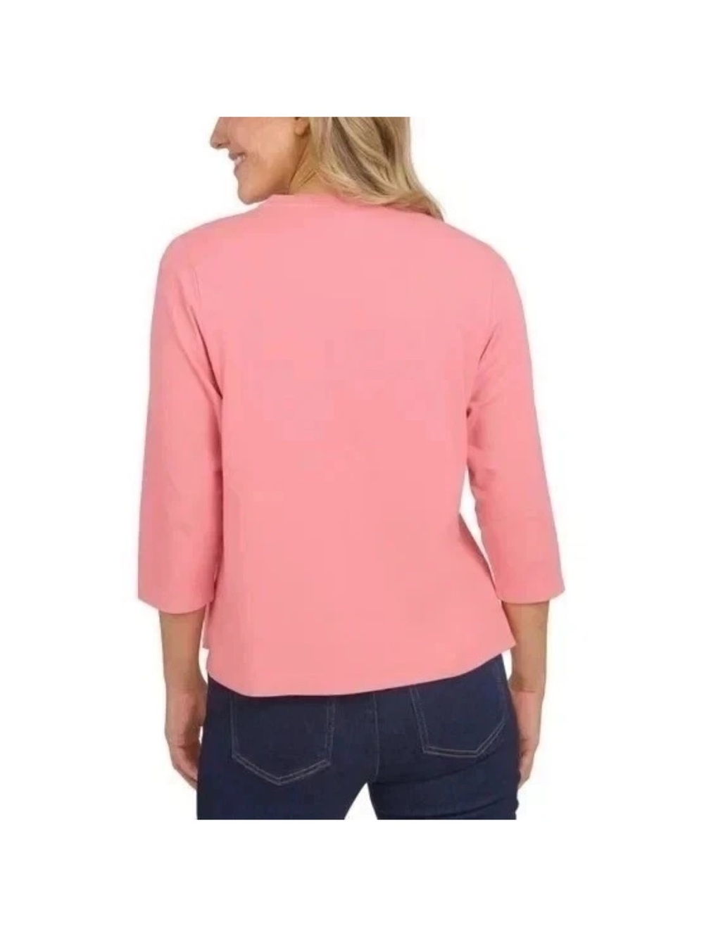 Lands' End pink/Coral Pintuck Button-Front Blouse. XL. nwot - Picture 2 of 7